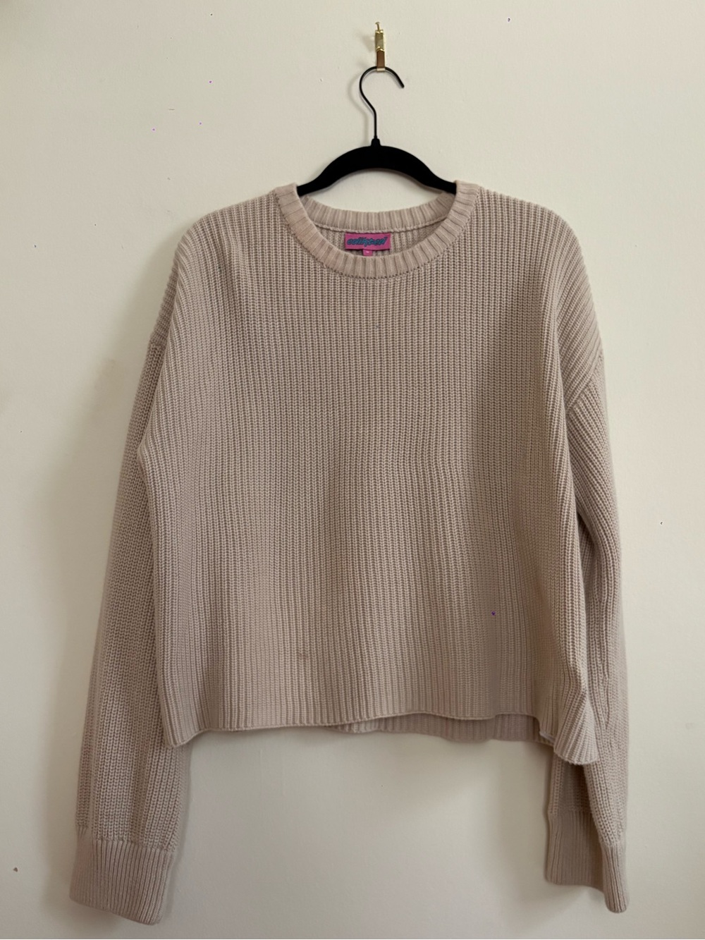 Edikted Beige Crewneck Sweater